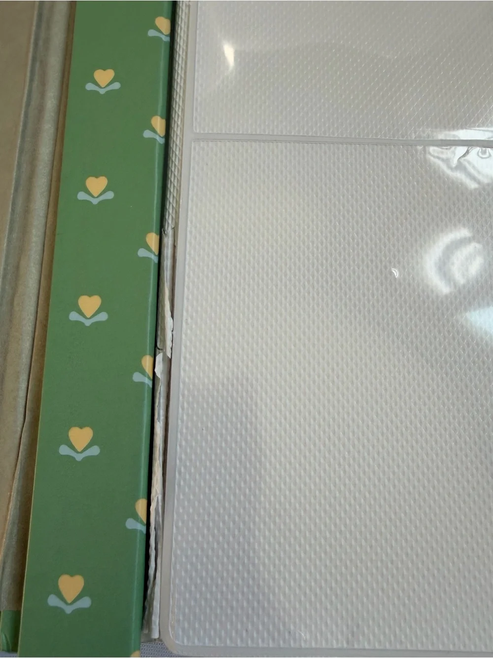 Vintage Sage Green Calico Hearts Photo Album Brag Book Lot of 2 Cottagecore READ